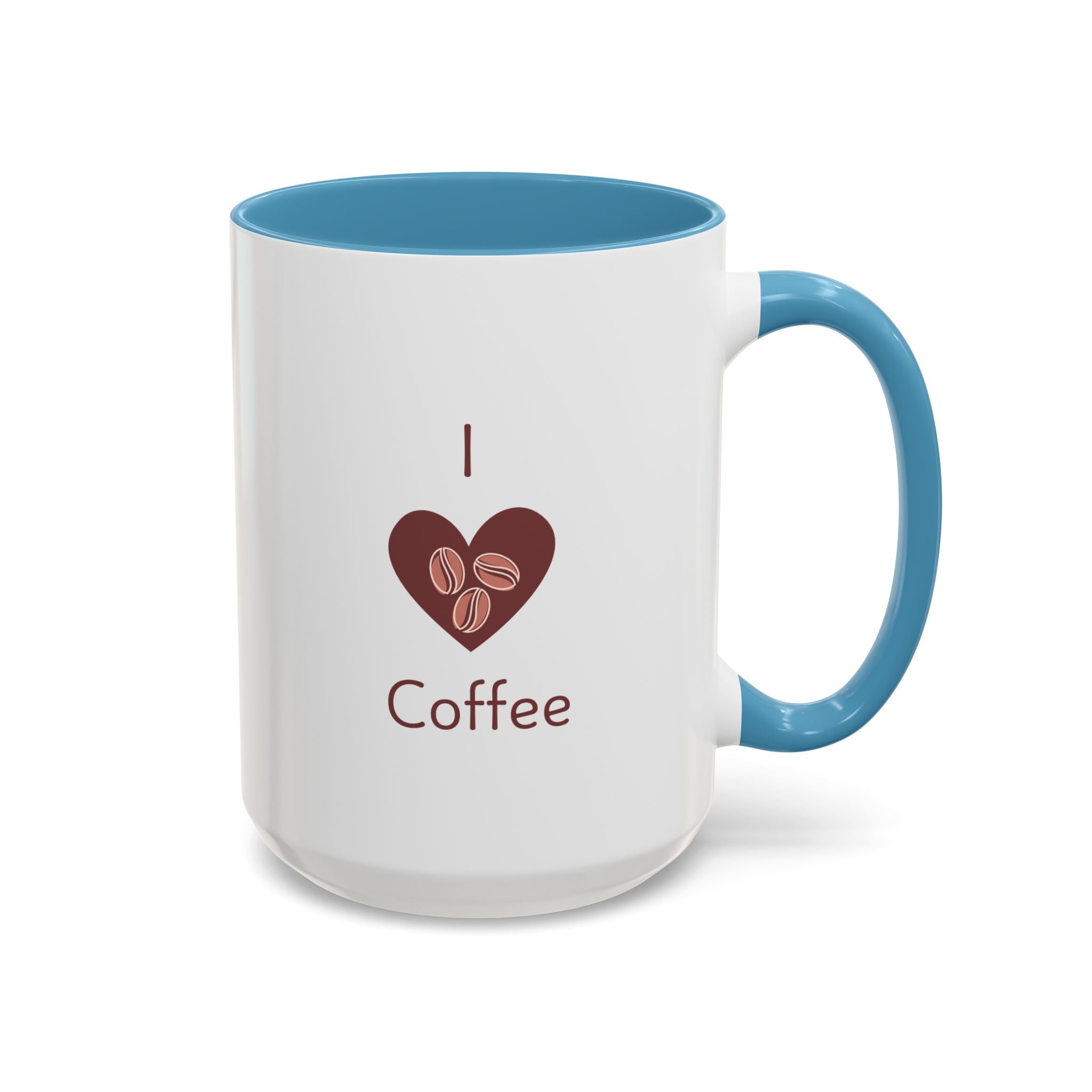 Cute Accent Coffee Mug - I Love Coffee Design - Perfect for Cat Lovers