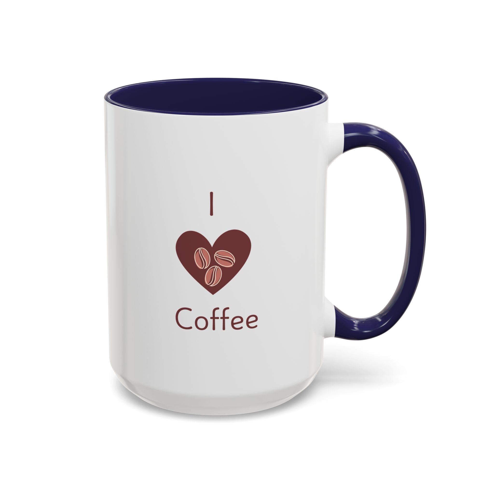 Cute Accent Coffee Mug - I Love Coffee Design - Perfect for Cat Lovers