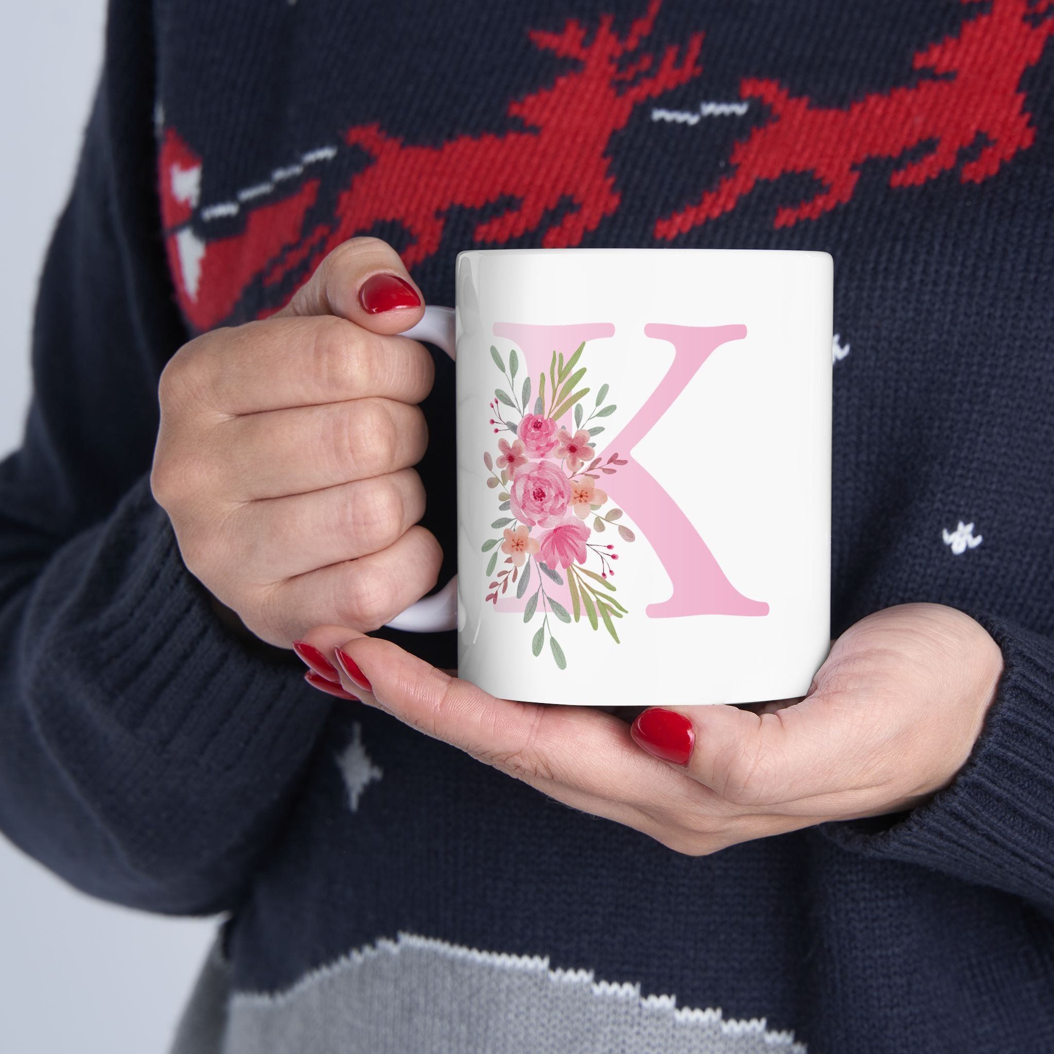 Floral Initial Ceramic Mug - Kind & Lovely Design