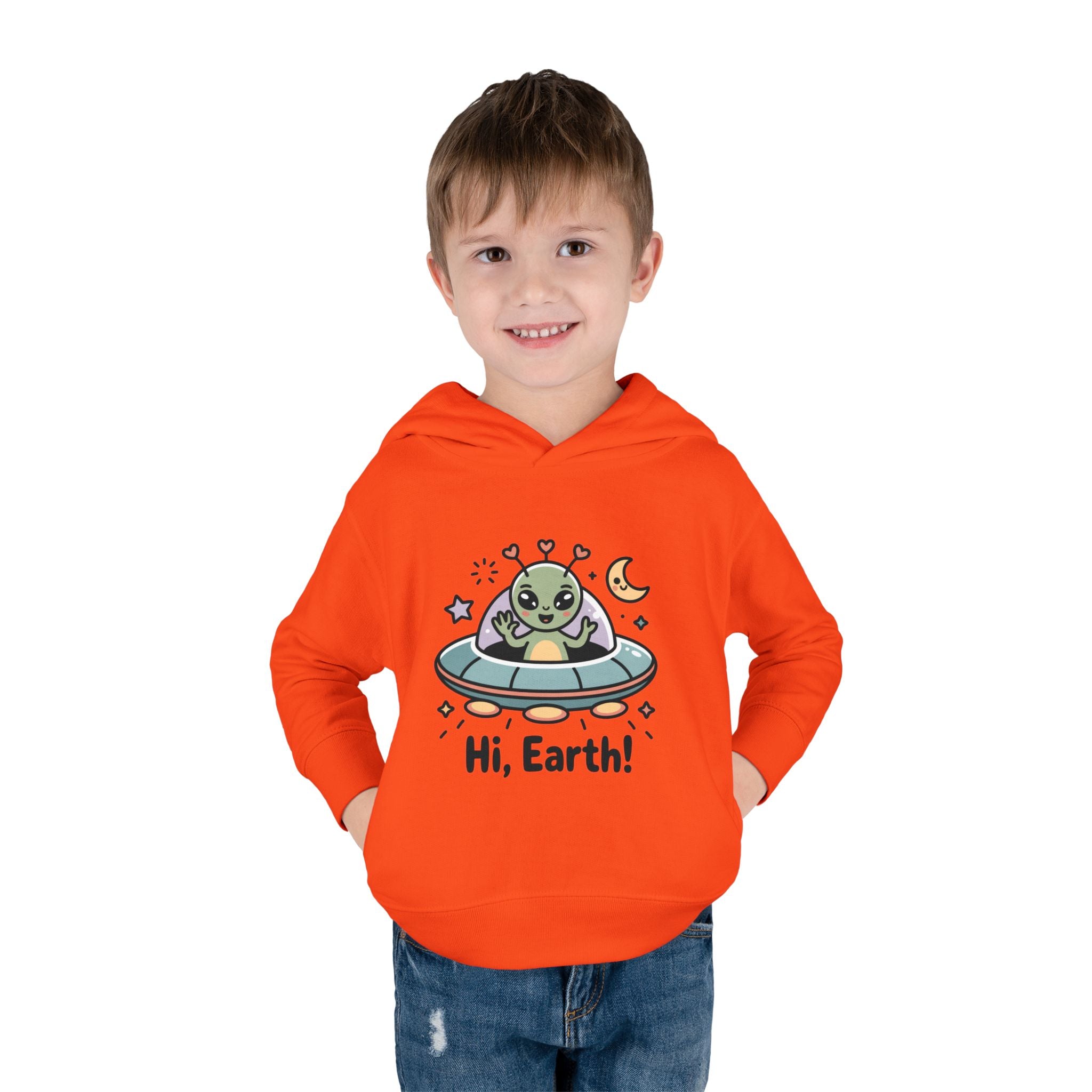 Toddler Alien Hoodie, Cute Kids Fleece Pullover, Fun Space Apparel, Gift for Kids, Halloween Costumes, Nursery Wear