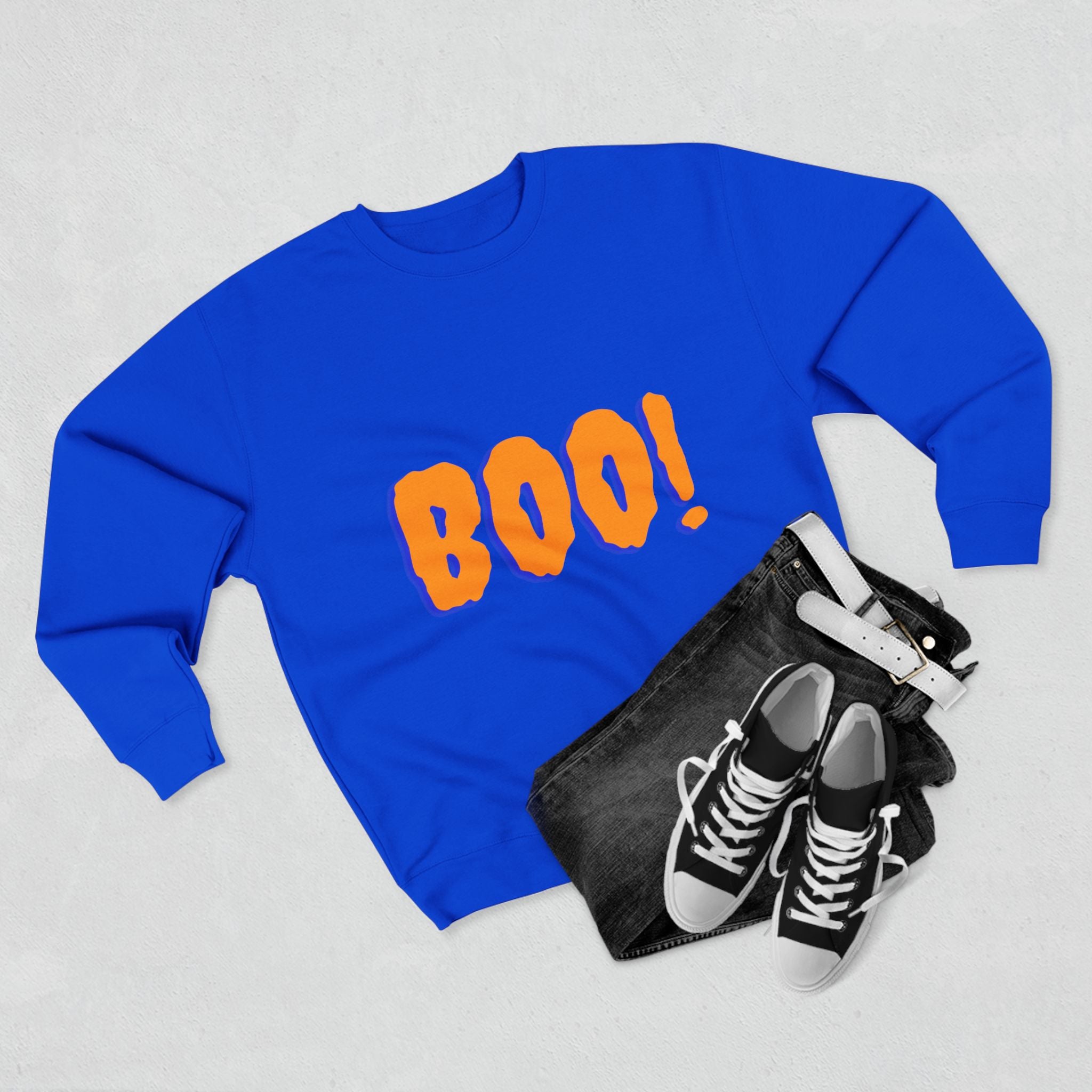 Halloween Boo Sweatshirt, Unisex Crewneck Pullover for Fall, Cute Halloween Apparel, Cozy Halloween Gift, Spooky Season Sweatshirt