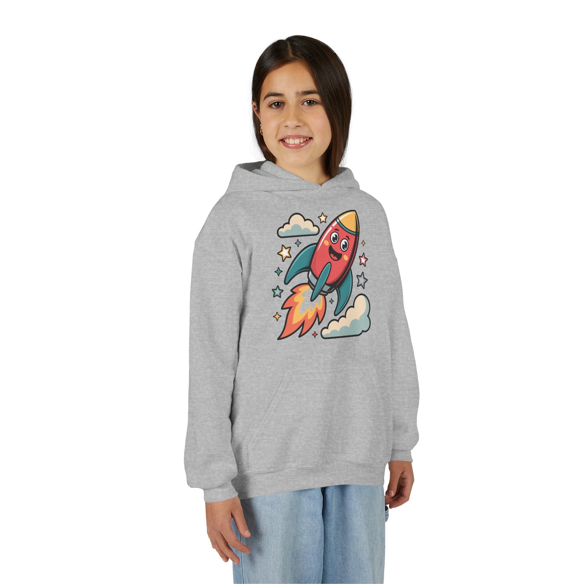 Rocket Adventure Youth Hoodie - Fun Space Sweatshirt, Kids Gift, Birthday Present, Back-to-School, Playful Design