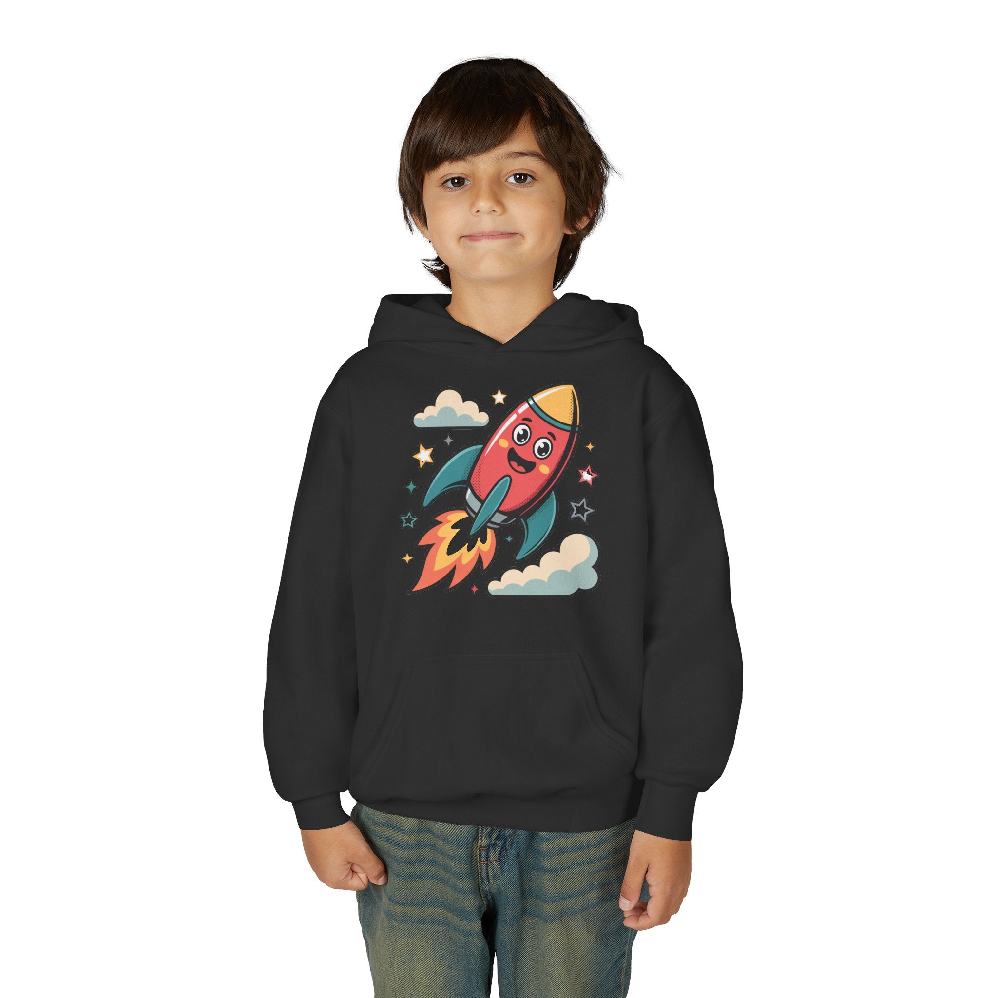 Rocket Adventure Youth Hoodie - Fun Space Sweatshirt, Kids Gift, Birthday Present, Back-to-School, Playful Design