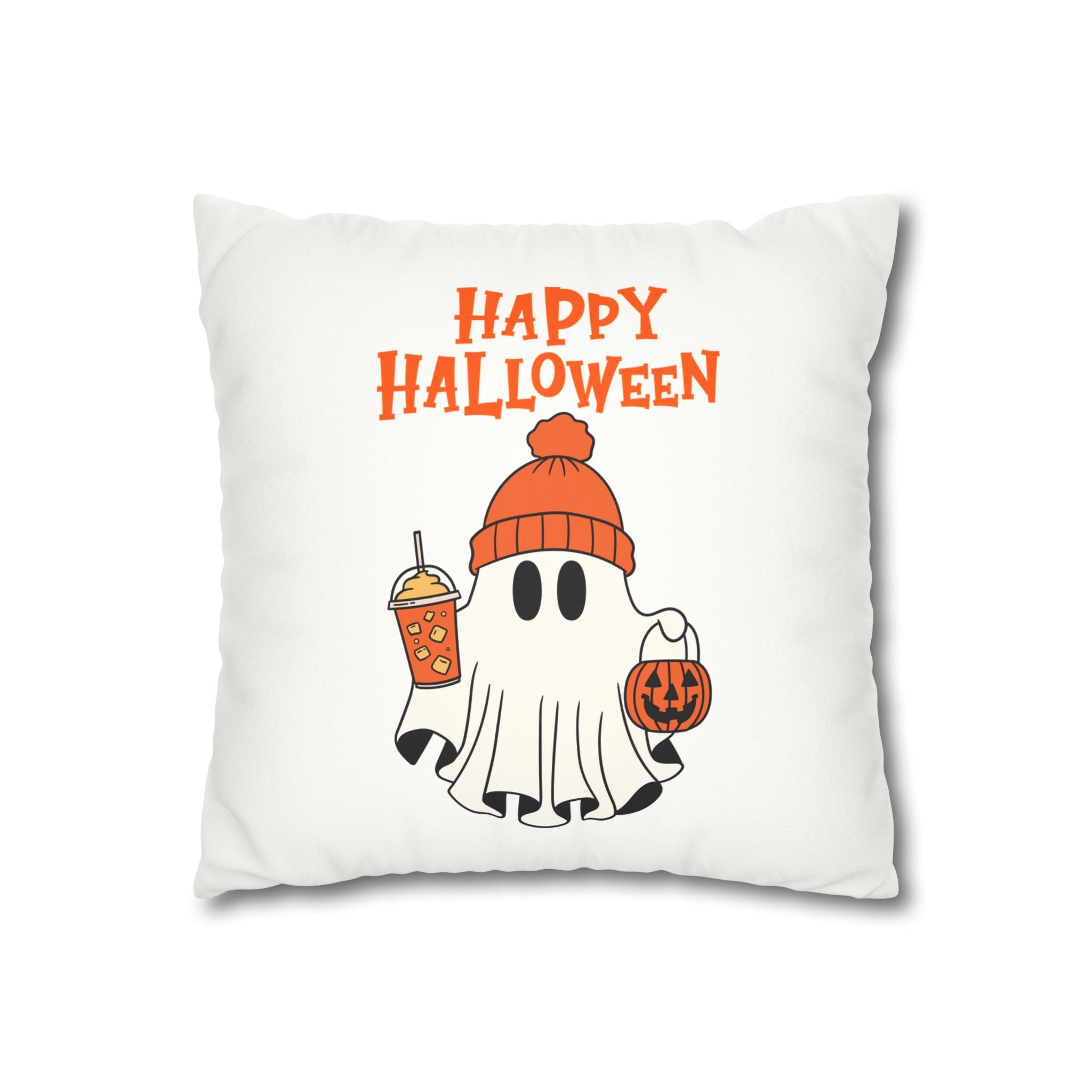 Halloween Ghost Pillowcase, Spooky Home Decor, Cozy Cushion Cover, Fall Accent, Trick-or-Treat Gift