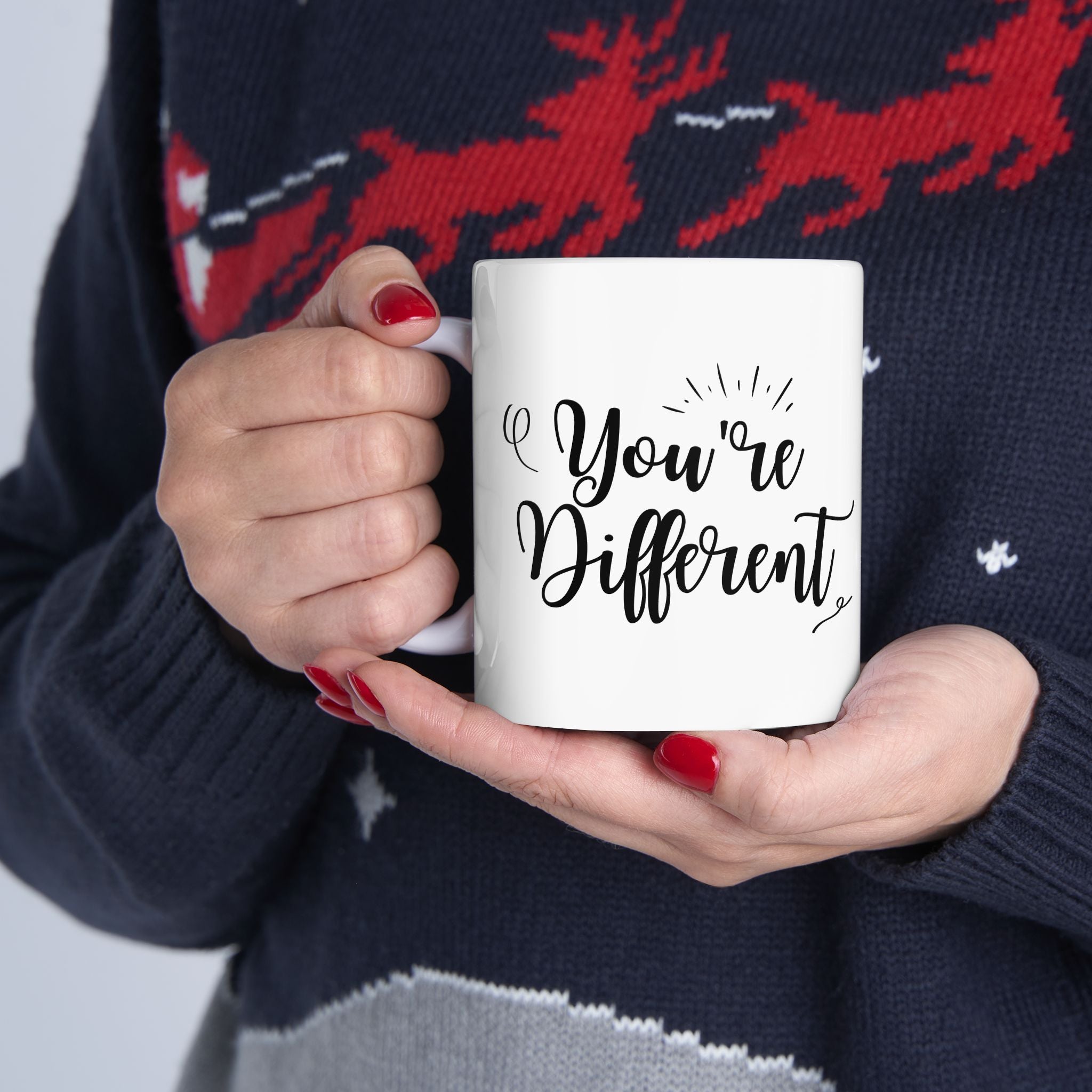 Inspirational Ceramic Coffee Mug - "You're Different" - Perfect Gift for Self-Care
