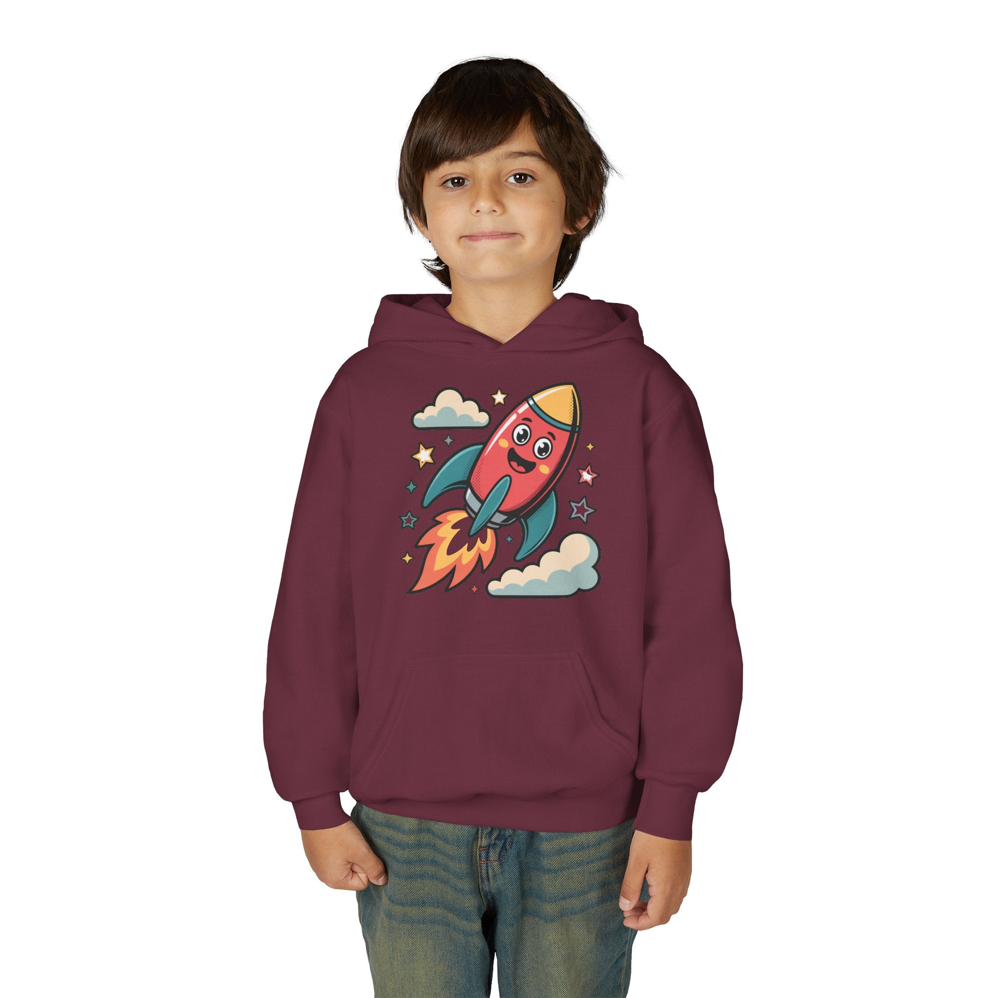 Rocket Adventure Youth Hoodie - Fun Space Sweatshirt, Kids Gift, Birthday Present, Back-to-School, Playful Design