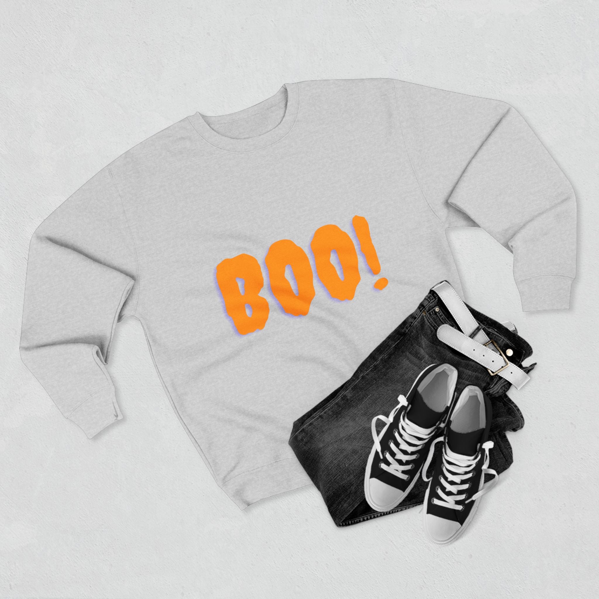 Halloween Boo Sweatshirt, Unisex Crewneck Pullover for Fall, Cute Halloween Apparel, Cozy Halloween Gift, Spooky Season Sweatshirt