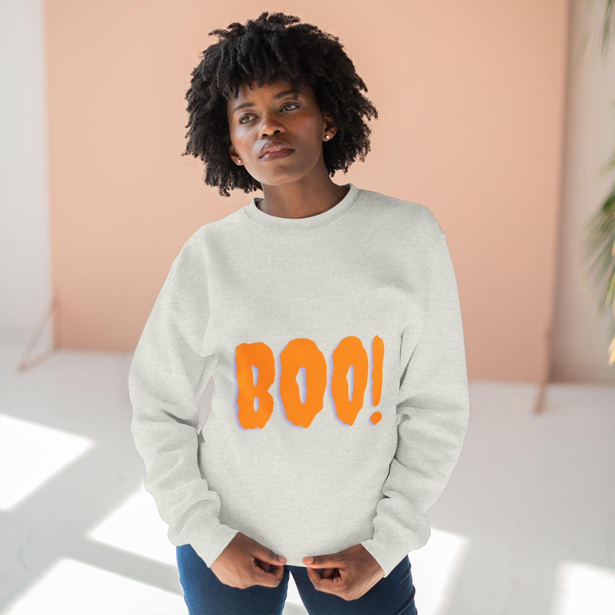 Halloween Boo Sweatshirt, Unisex Crewneck Pullover for Fall, Cute Halloween Apparel, Cozy Halloween Gift, Spooky Season Sweatshirt
