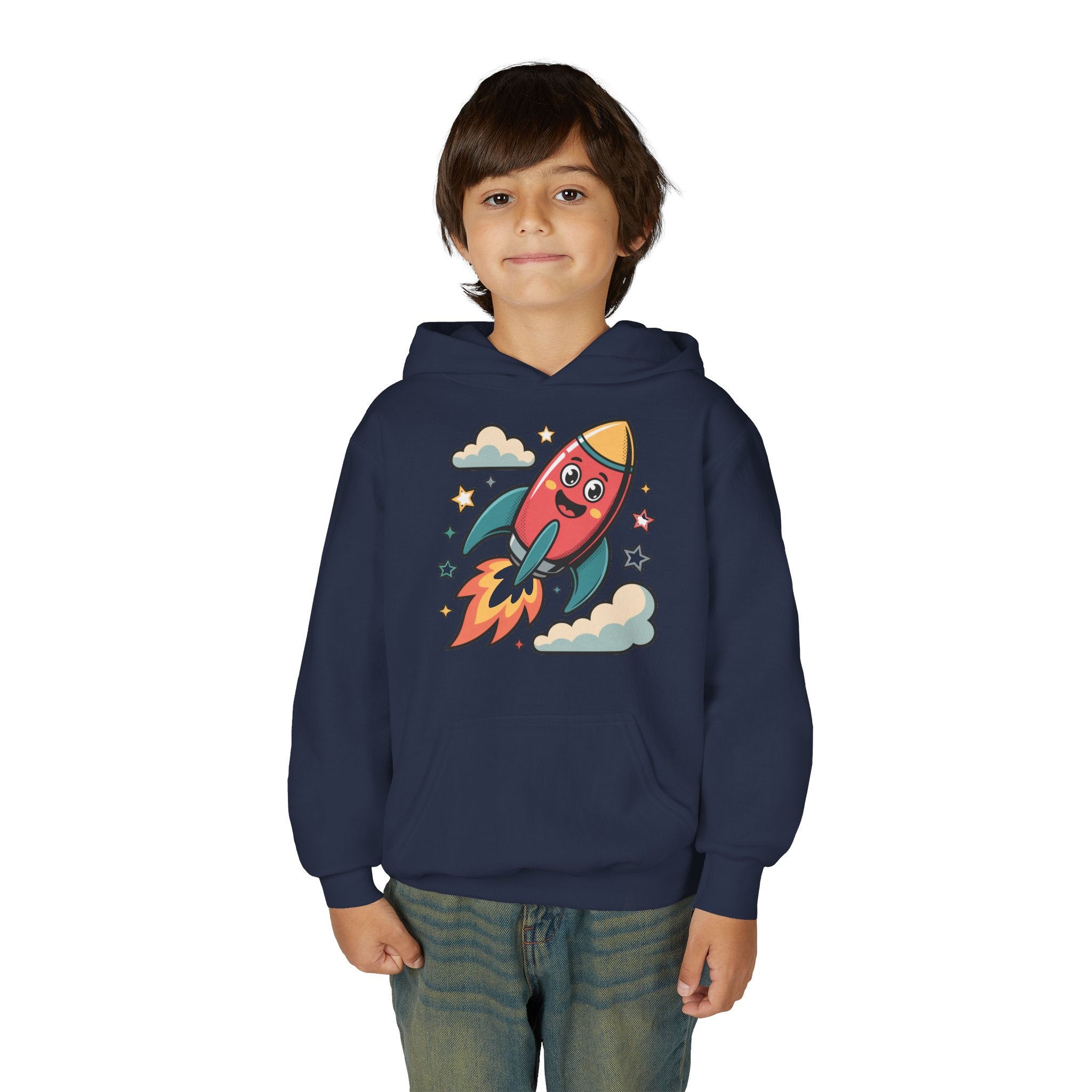 Rocket Adventure Youth Hoodie - Fun Space Sweatshirt, Kids Gift, Birthday Present, Back-to-School, Playful Design
