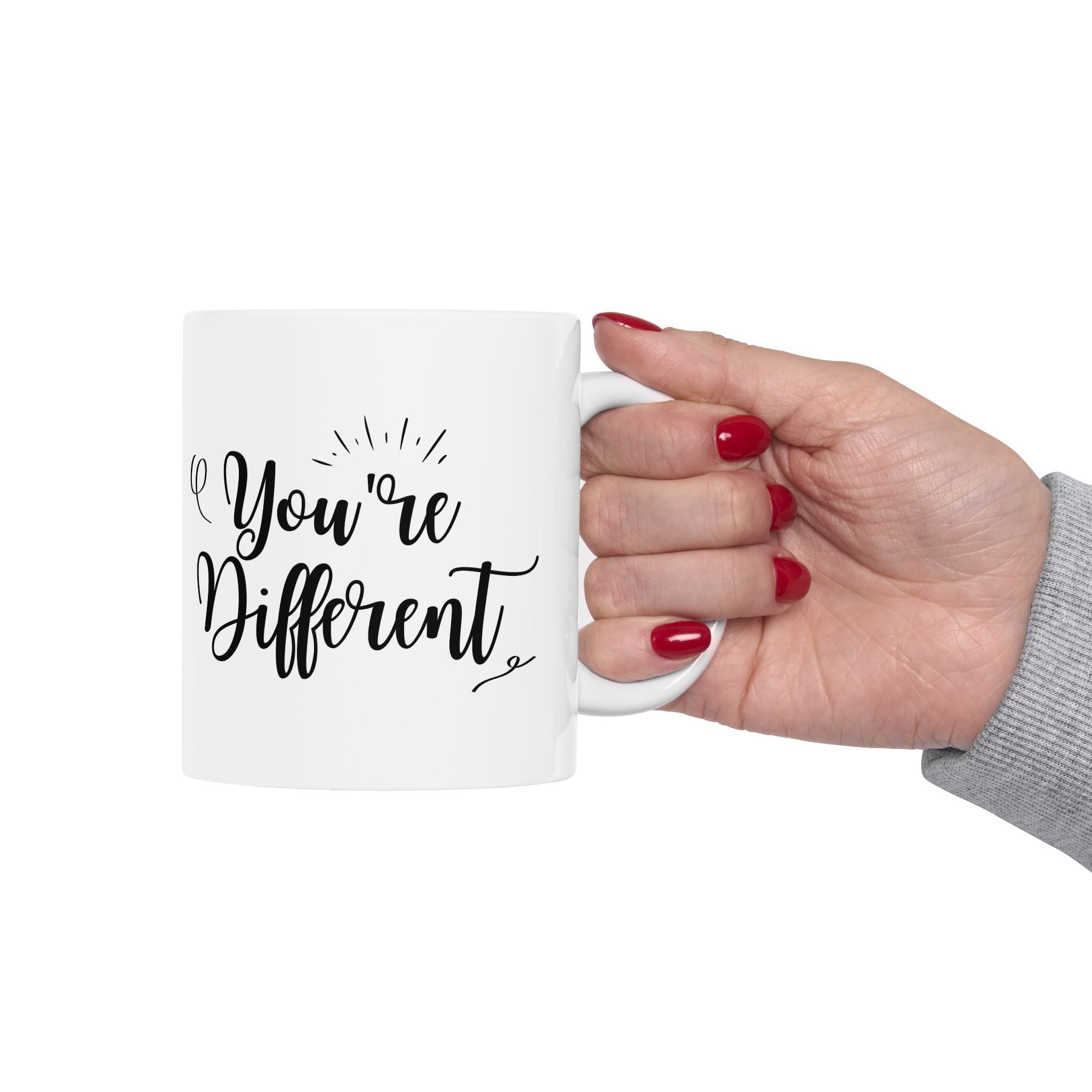 Inspirational Ceramic Coffee Mug - "You're Different" - Perfect Gift for Self-Care