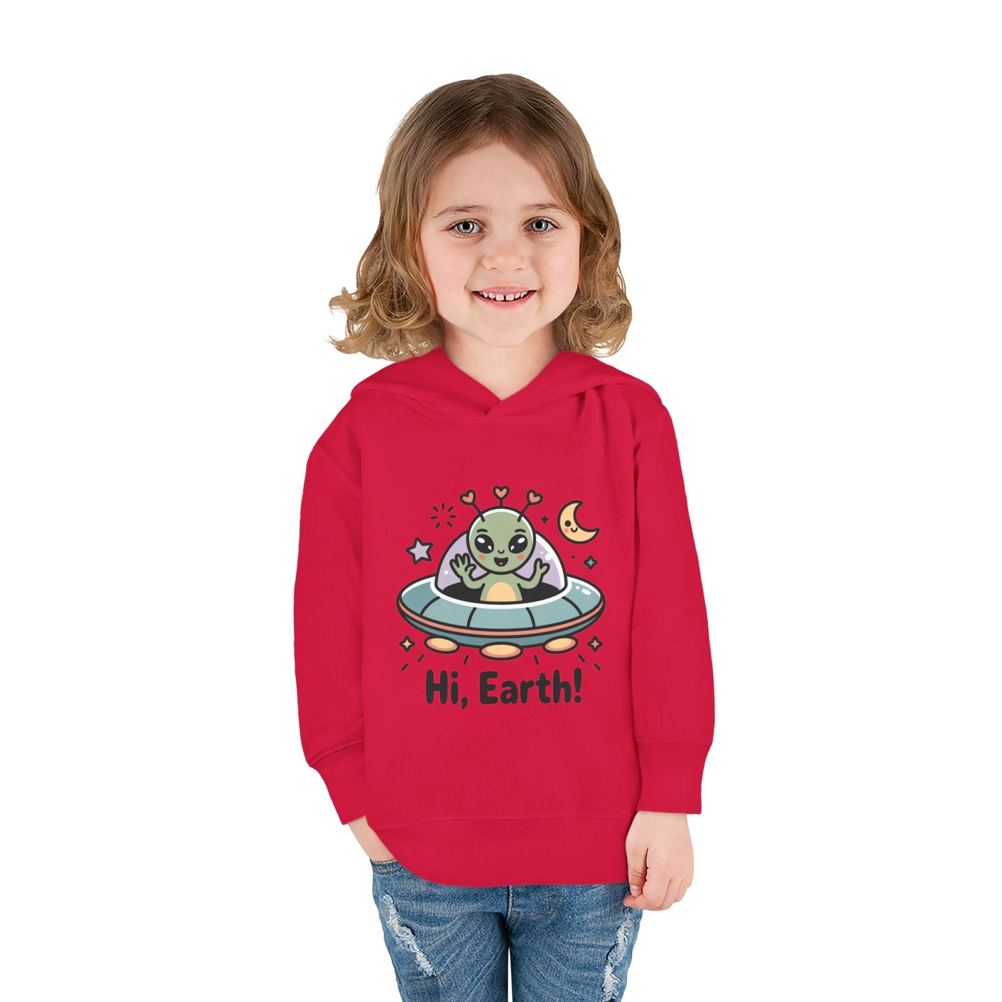 Toddler Alien Hoodie, Cute Kids Fleece Pullover, Fun Space Apparel, Gift for Kids, Halloween Costumes, Nursery Wear