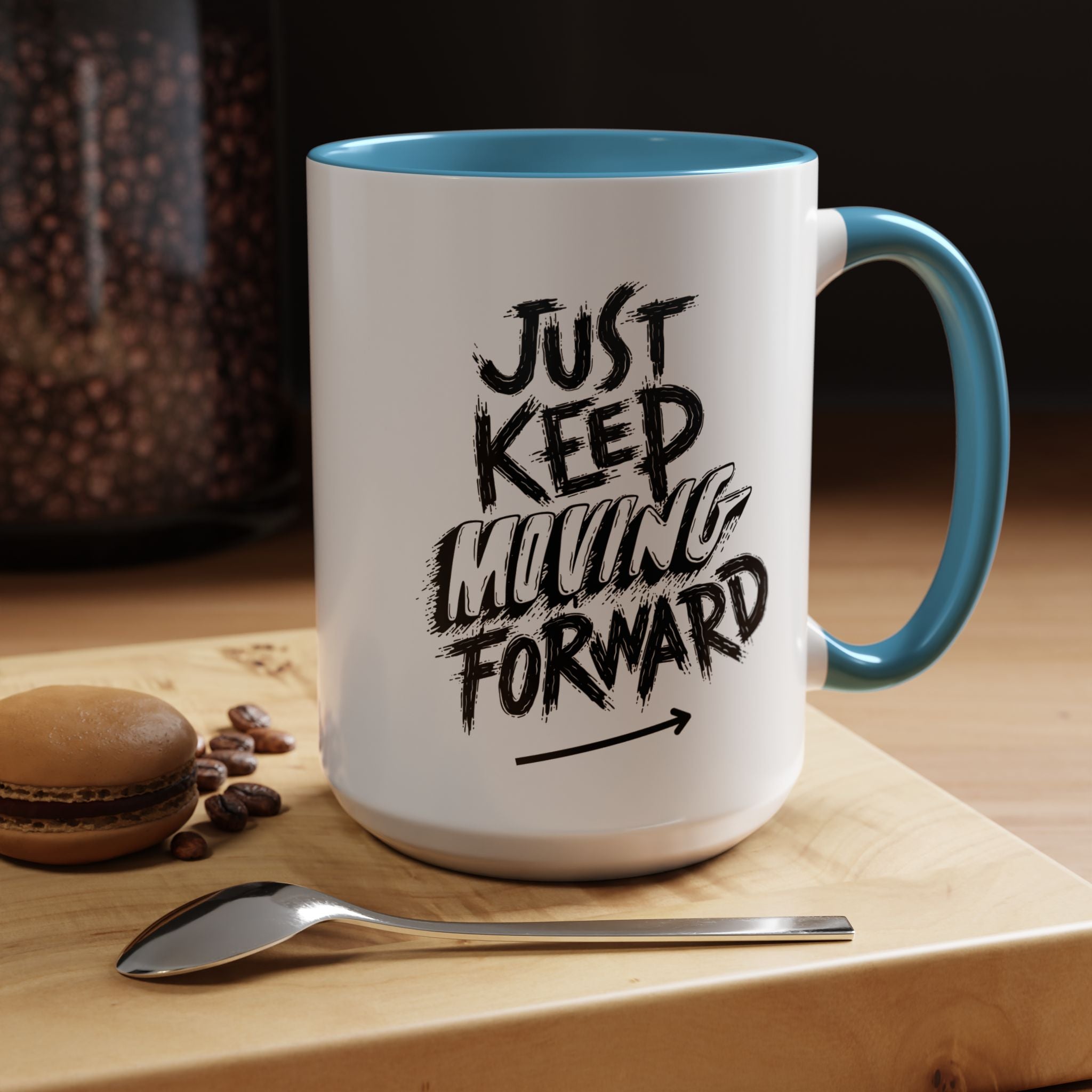Motivational Accent Coffee Mug - Just Keep Moving Forward