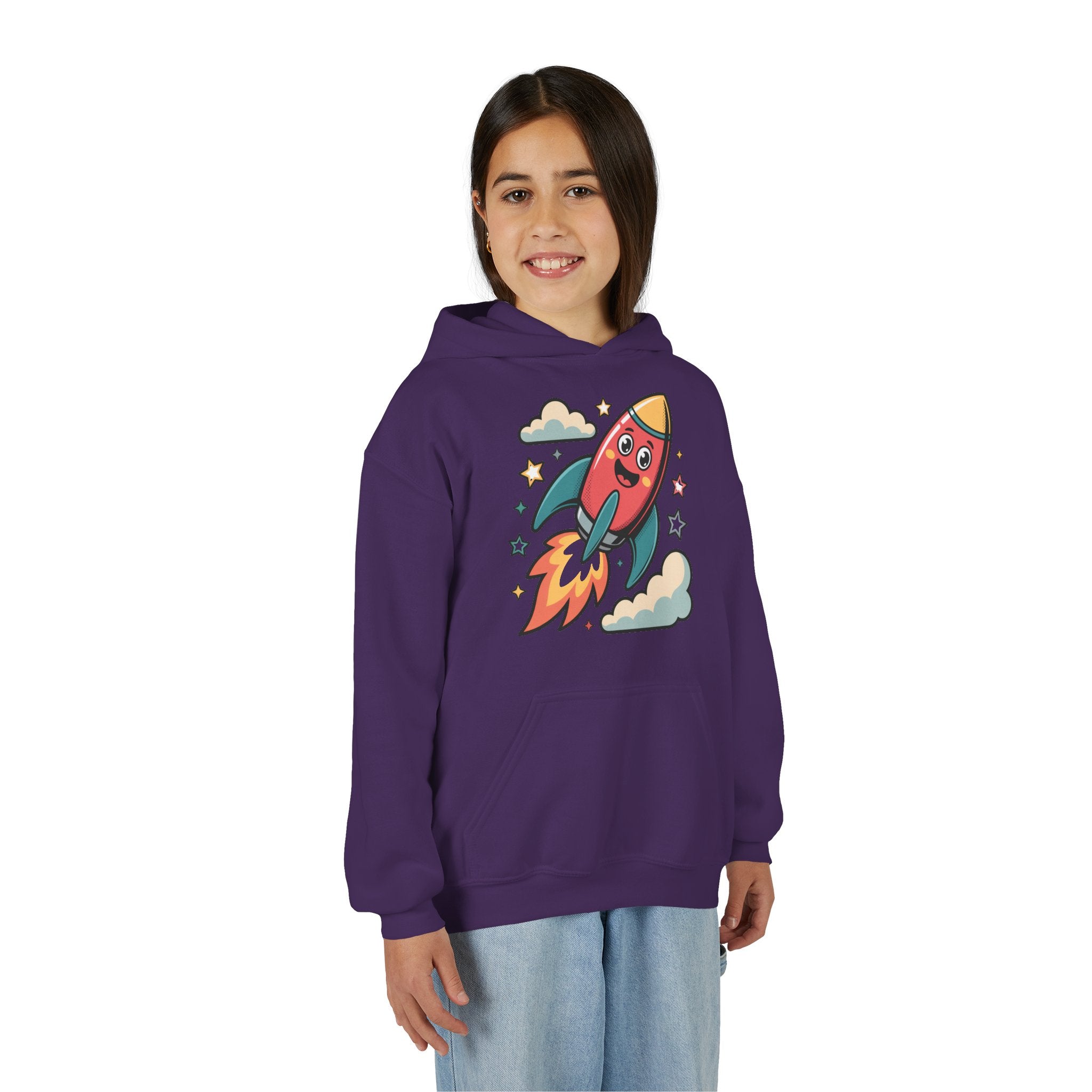 Rocket Adventure Youth Hoodie - Fun Space Sweatshirt, Kids Gift, Birthday Present, Back-to-School, Playful Design