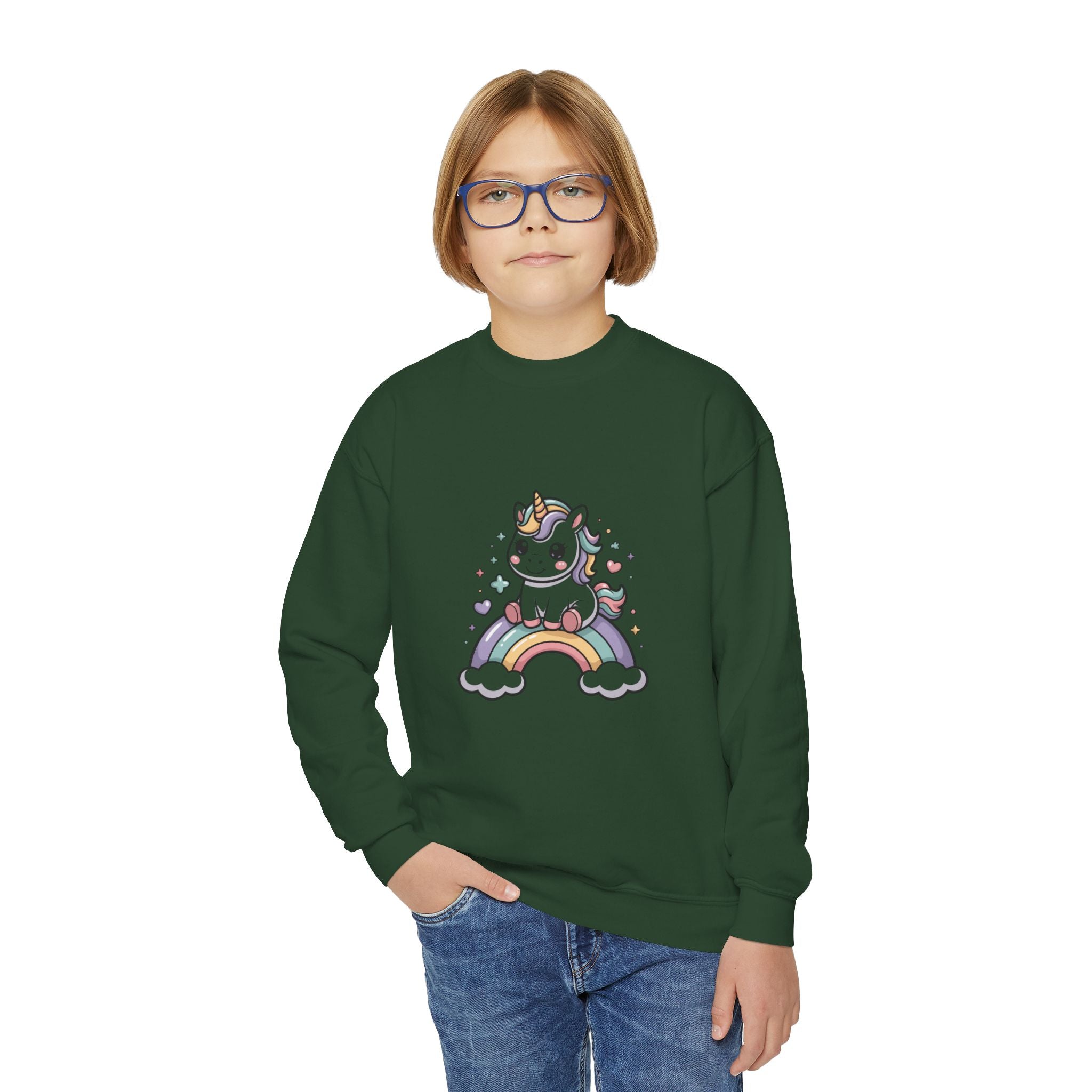 Magical Unicorn Youth Sweatshirt, Cute Crewneck for Kids, Rainbow Sweatshirt, Gift for Birthdays, Cozy Casual Wear